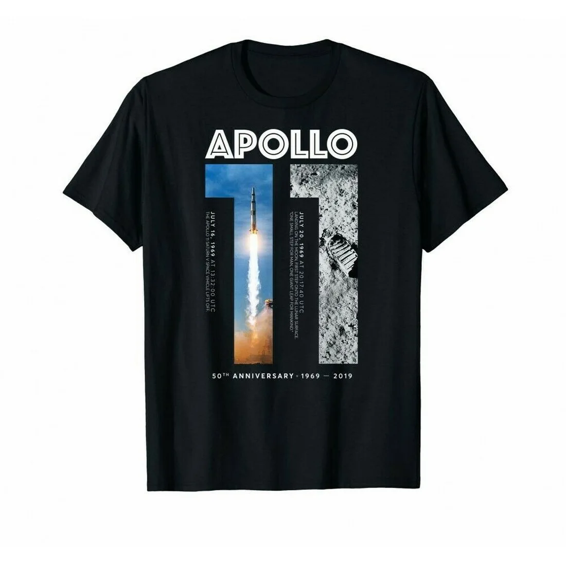 Black Apollo 11 50th anniversary футболка Moon Landing 1969 2019 Топы Футболка больше размеров и цветов| |