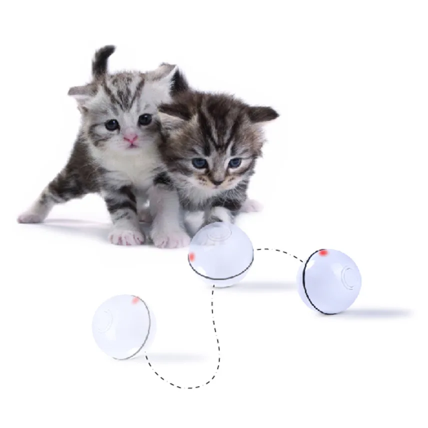 

2020 Pet Cat Automatic Toy Ball LED Shining Free Form Ball USB Cat Teasing Ball