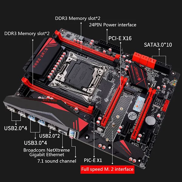 Материнская плата HUANANZHI X99 материнская с M.2 слотом NVMe для процессора Xeon E5 2676 V3 RAM