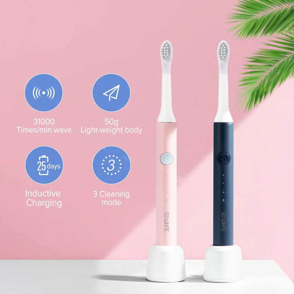 SO WHITE PINJING EX3 Sonic Electric Toothbrush for Xiaomi Mijia Ultrasonic Automatic Tooth Brush Rechargeable Waterproof