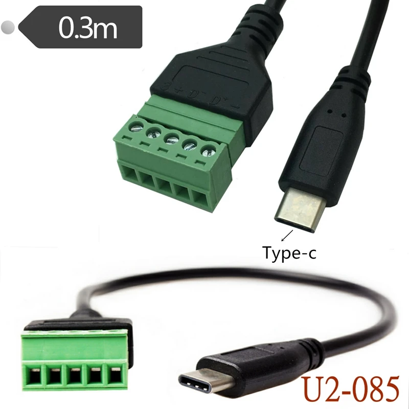 USB 2.0 Female B to Micro, Mini, Type-C Male Connector with Shield Terminal Bolt Screw - 5 Pin Female Adapter Cable (1ft) Description Image.This Product Can Be Found With The Tag Names Mini usb type b female socket 5 pin, Usb 20 mini b 5 pin female plug adapter, Usb adapter cable mini 5 pin female