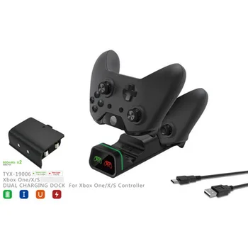 

For Fosmon XBOX ONE / ONE X / ONE S Controller Charger [ Dual Slot ] High Speed Docking / Charging Station with 2 X 800 mAh*