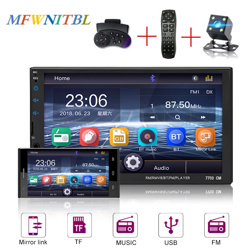 

LTBFM Mirror Link Autoradio 2 Din Car Radio 7" Auto Audio Touch Screen Car Stereo Android Multimedia Player MP5 Bluetooth Camera