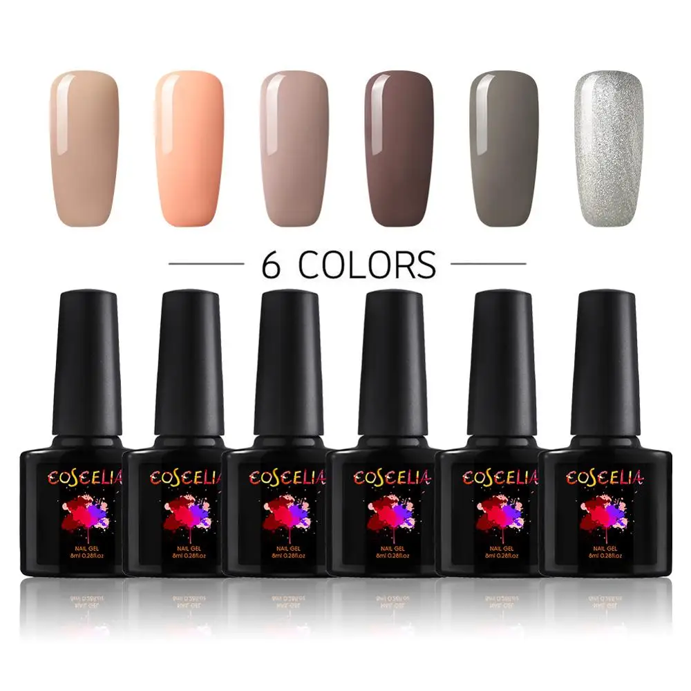 6PC SET 05 COSCELIA 8 мл Гель-лак для ногтей 6/8 шт. набор для ногтей Гель-лак для маникюра комплект набор для ногтей Гель-лак для полировки УФ светодиодный для маникюра - Цвет: 6PC SET 05