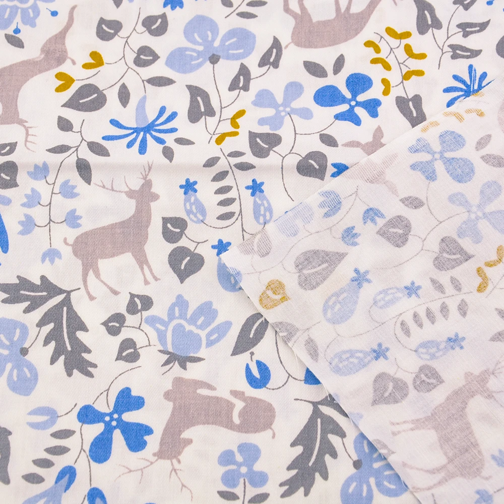Teramila High Quality Home Textile Cotton Fabric Cartoon Flower And Animal Printed for Sewing Kids Bedding Sets Dress Patchwork