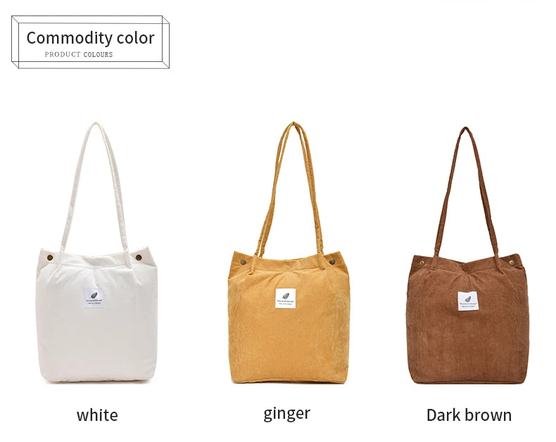 Bags for Women 2022 Corduroy Shoulder Bag Reusable Shopping Bags Casual Tote Female Handbag for A Certain Number of Dropshipping
