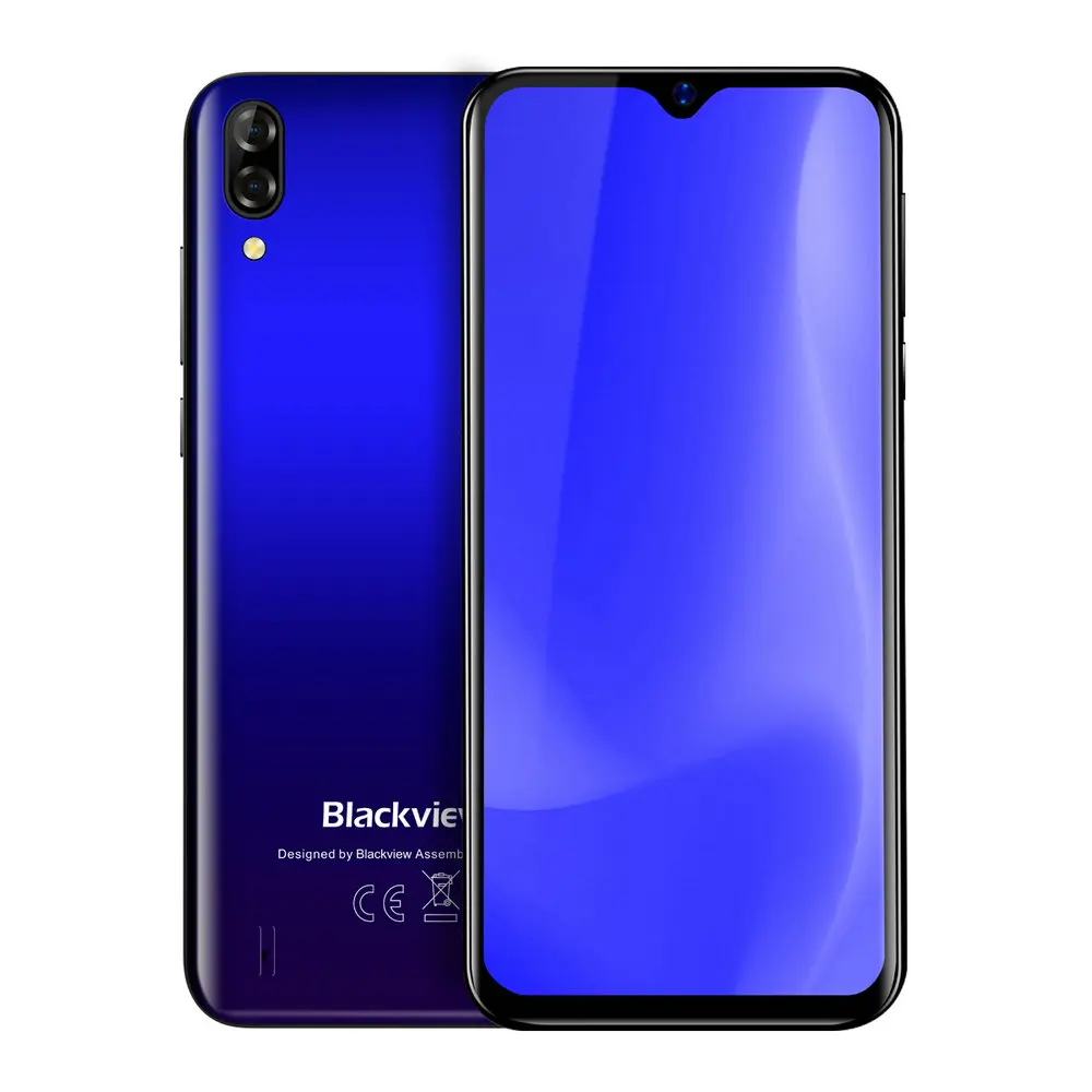 Blackview A60 смартфон четырехъядерный Android 8,1 4080mAh Мобильный телефон 1GB+ 16GB 6,1 дюймов 19,2: 9 экран Двойная камера 3g мобильный телефон - Цвет: A60 Blue