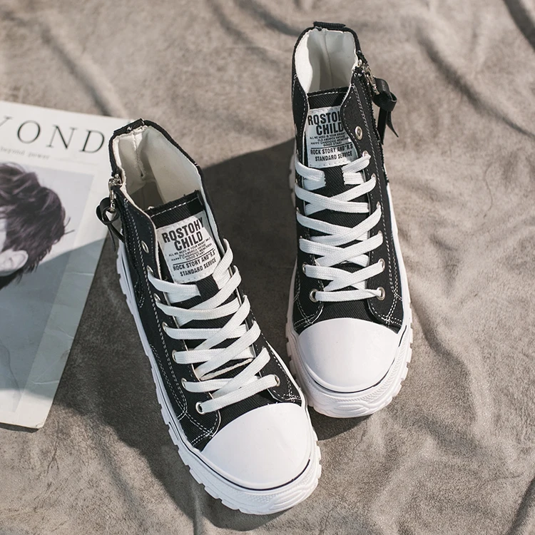 Tenis feminino; Лидер продаж года; женская обувь для тенниса с высоким берцем; удобная спортивная обувь; женские Прогулочные кроссовки; обувь на плоской подошве для студентов; дешево - Цвет: Черный
