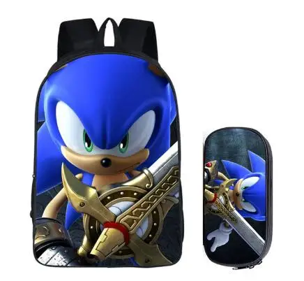 2 шт./компл. Sonic зубная щётка тени рюкзаки для детей, принт с героями мультфильмов школьные сумки для мальчиков и девочек начальной школы школьный студенты костюм рюкзаки подарки - Цвет: photo color