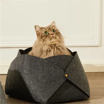 

1 Pc Pet Cat House Felt Dog Bed Petal Cat Mat Spring Autumn Warmer Summer Cool Cat Bed Cat Claw Board Dogs Nest Kitten Cat Nest