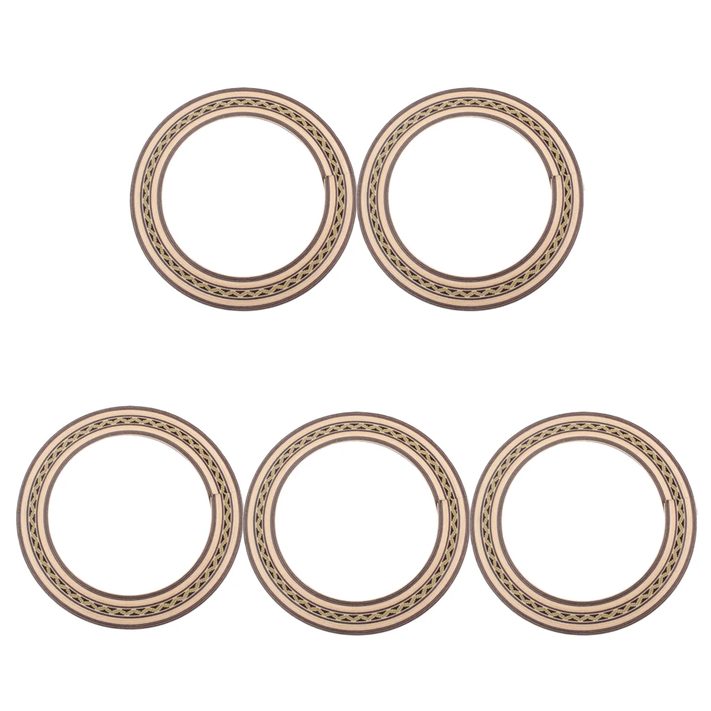 

5pcs Classical Acoustic Guitar Wood Inlaid Soundhole Rosette Luthier Supply for Guitar Instruments Accessory DIY