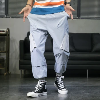 

Men's Side Pockets Cargo Harem Pants 2020 Hip Hop Casual Male Joggers Trousers Fashion Loose Streetwear Pants Dropshipping