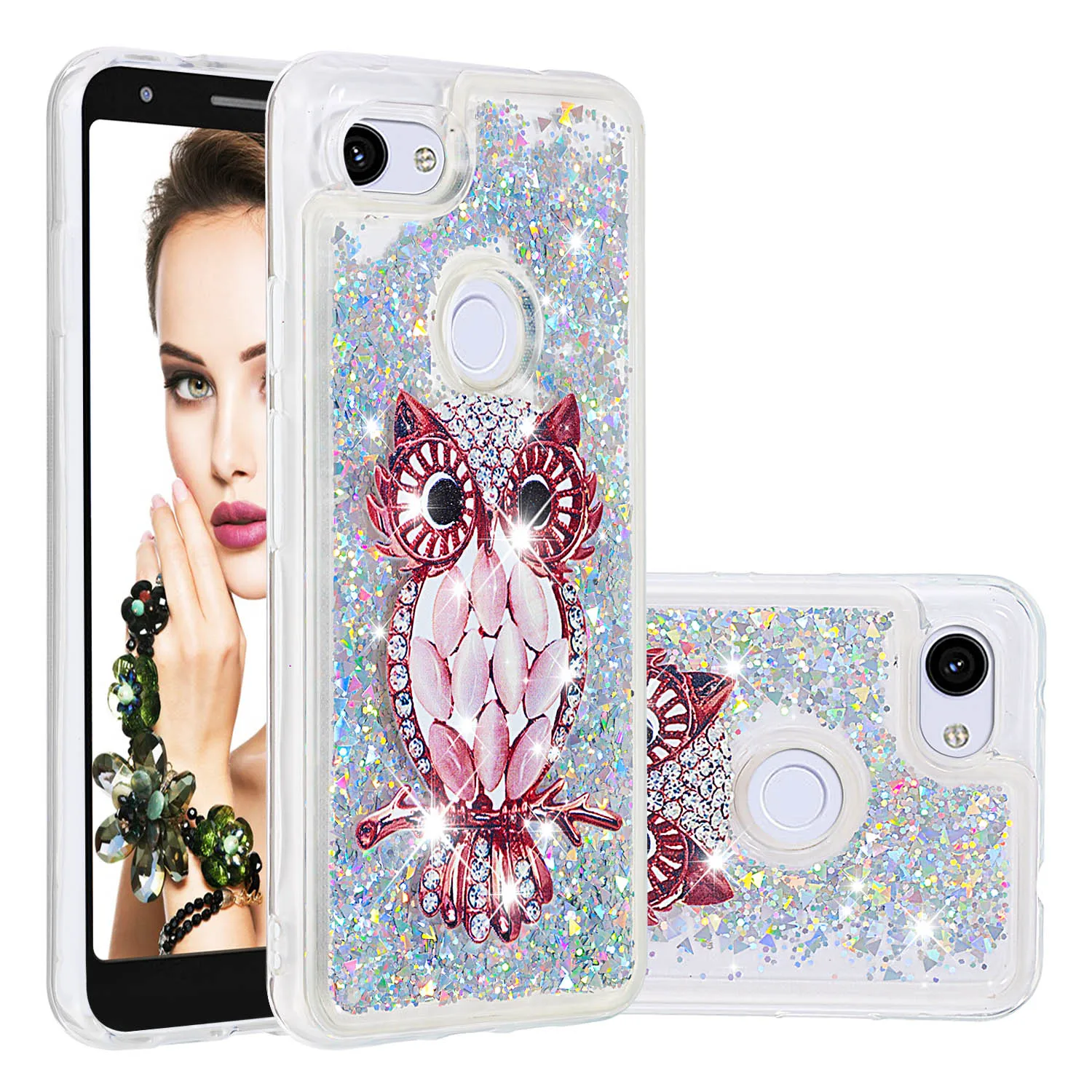 

Luxury Phone Cases For Google Pixel 3a 3a XL Case Liquid Quicksand Glitter Bling Sequin Painted Soft TPU Back Cover Coque Gifts