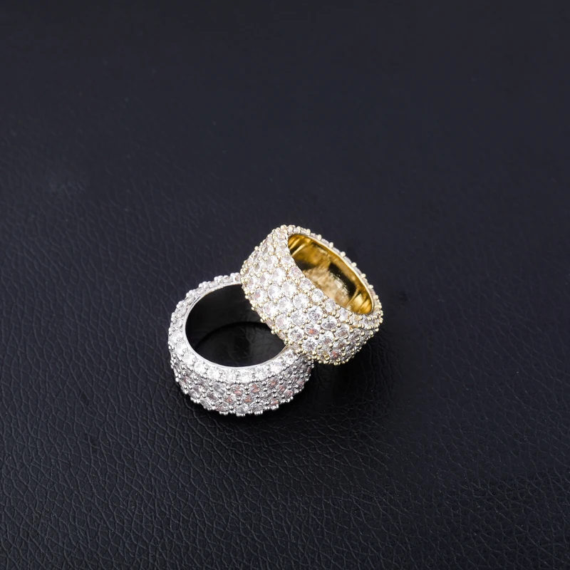 TOPGRILLZ 5 рядов Iced Out полный кубический циркон Bling кольца золото цвет серебра талисман мужская хип хоп ювелирные изделия для подарков