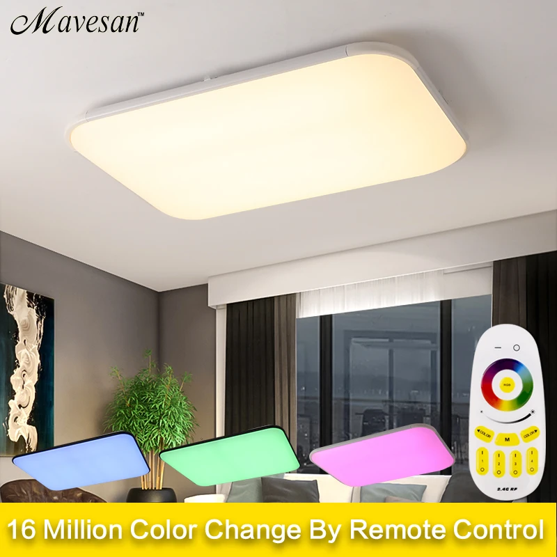 

Modern Colorful Led RGB Ceiling Lights for bedroom remote Ceiling lamps for living room bedroom 90V-260V plafonnier