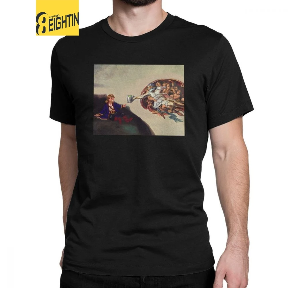 

Creation Of Grog Monkey Island Men's T Shirt Guybrush Threepwood Pirate Retro Game Tees Short Sleeve T-Shirt Cotton Plus Size