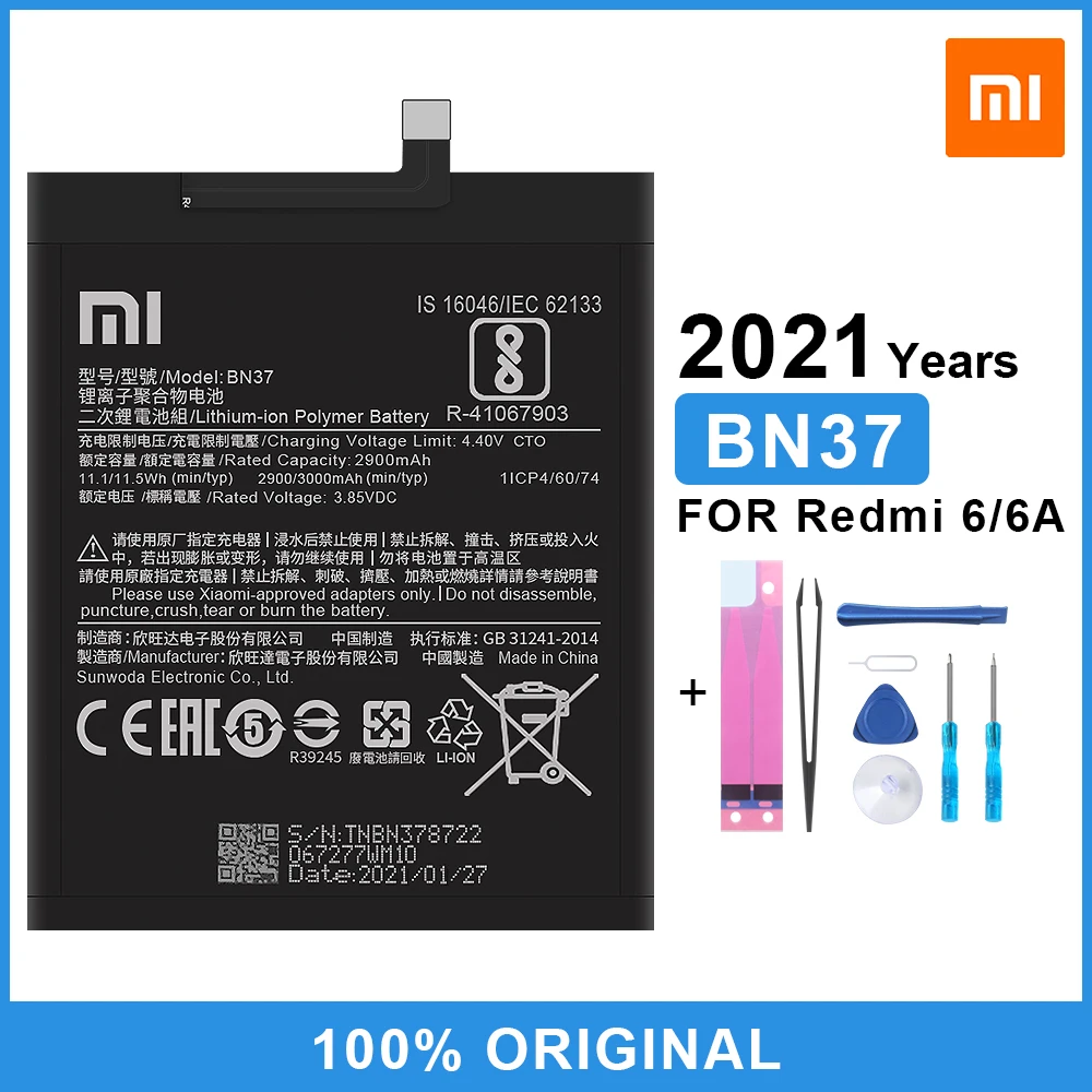 Original Xiaomi Phone Battery BN37 for Xiaomi Redmi 6 Redmi 6A