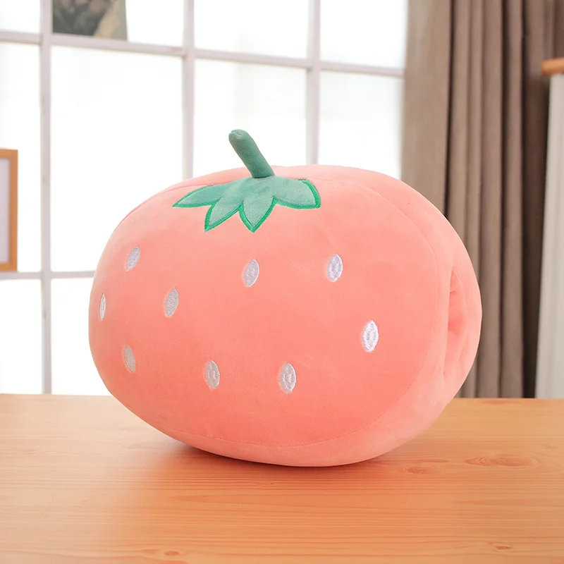 Simulation Plush Hand Warmer Super Soft Fruits Pillow Cushion Unicorn Toys Kids Girls Christmas Birthday Gift - Цвет: Strawberry