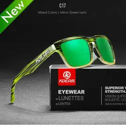 KDEAM Square Men's Polarized Lifestyle Sunglasses with Coating and Color Options (C17 Mirror Green)