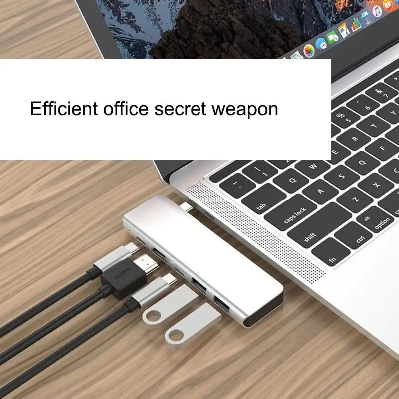 5 в 1 type-C концентратор USB-C до 4 к HDMI USB-C USB3.1 PD Charing адаптер Thunderbolt 3 Расширение Док-станция для MacBook Pro