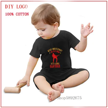 

Never underestimate an man with a Bass Guitar printed romper Baby's Jumpsuit Baby Girl Boy Outfit Rompers Infant summer clothing