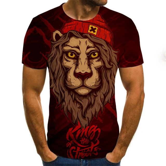 Fashion Trend 3D printing Tiger Men  T-Shirt Casual O-Neck Summer Selling Short Sleeve Oversized T-Shirt Comfortable StreetTops TXU-1648
