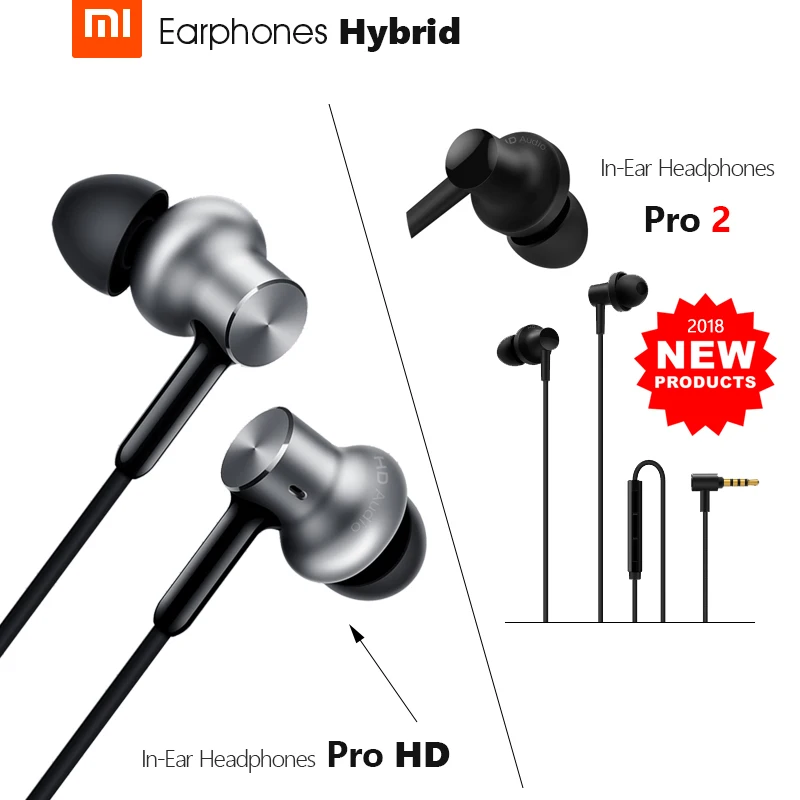 2018 neueste Original Xiaomi Hybrid Pro 2 / Hybrid Pro HD Kopfhörer Dual / Triple Fahrer Dynamische Ausgewogene Anker Mi in-Ohr Mic