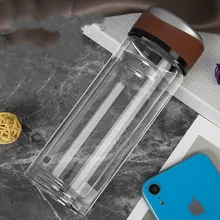 Высокая термостойкость Высокая боросиликатная прозрачная стеклянная чашка с фабрики Ad продвижение подарок бутылки для воды