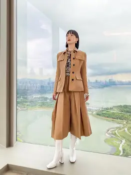 

Runway Street Style Women Pleated Midi Pants 2020 Autumn INS Fashion Sexy High Waist Pant