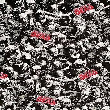 

105cm Width The Walk Dead Skull Cotton Fabric for Baby Girl Boy Clothes Home Textile Cushion Cover Bags DIY-BK793