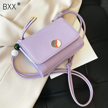 

[BXX] PU Leather Crossbody Bags For Women 2020 Spring Simple Solid Color Shoulder Handbags Female Travel Cross Body Bag HM932