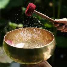 Семь чакр профессиональная целебная Йога Поющая чаша для медитаций аудио терапия непальская музыка руководство Будда звук чаша линейка