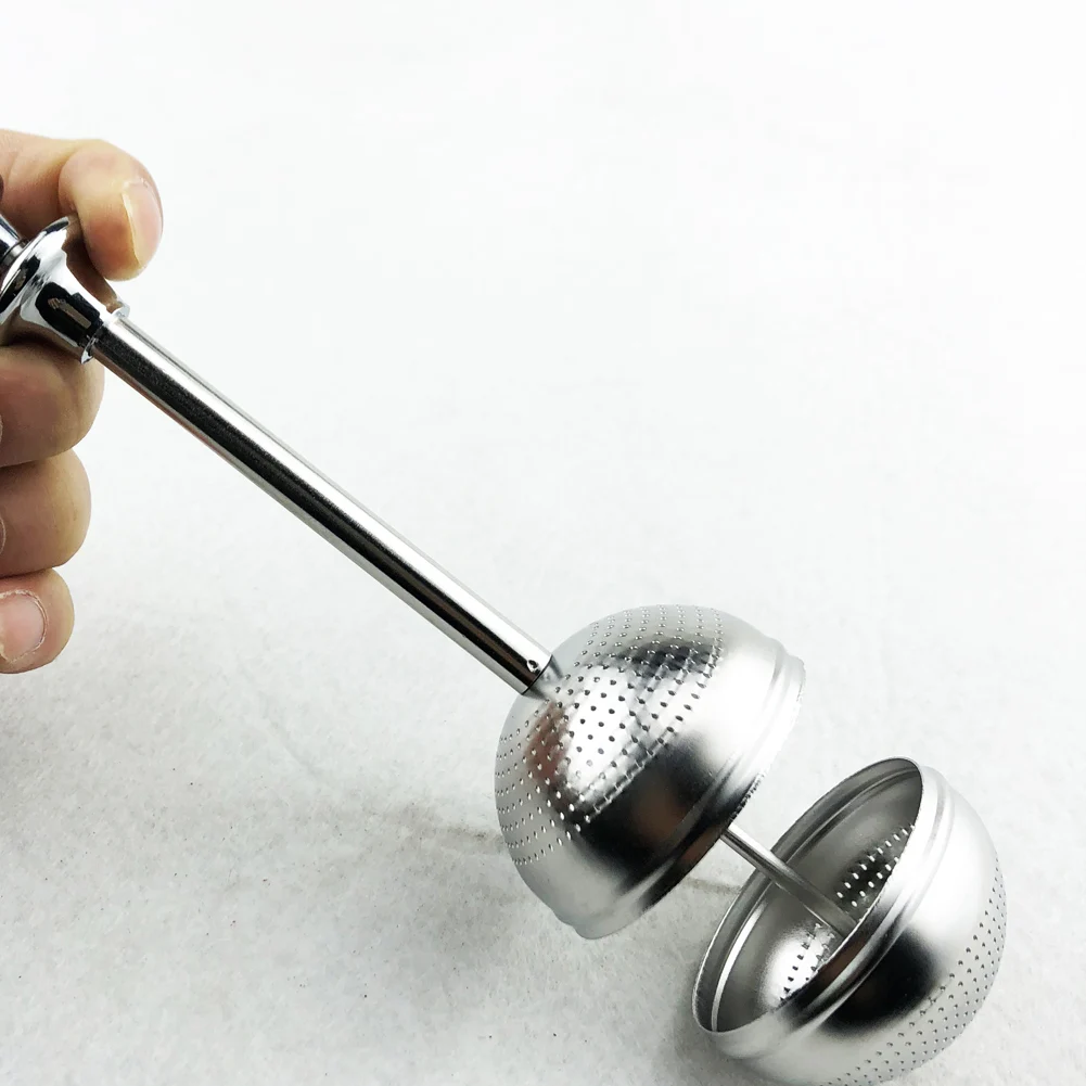 Ball Shape Stainless Steel Tea Infuser Strainer Handle Filter Durable Mesh Metal