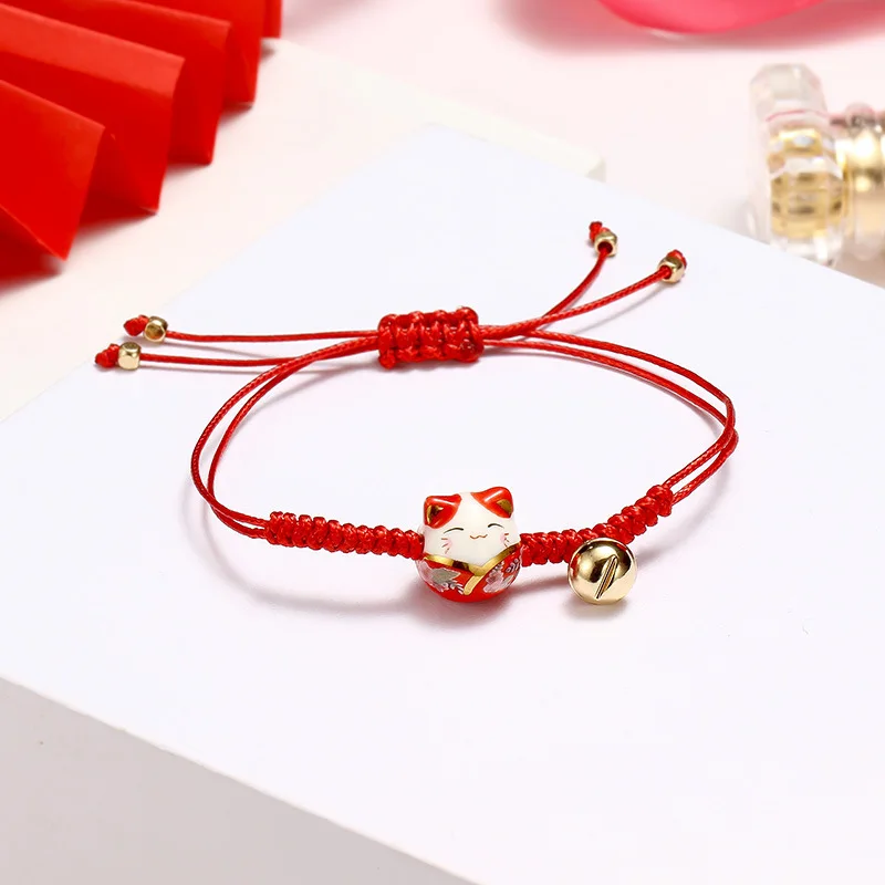 2020 New Handmade Colorful Rope Lucky Cat Adjustable Bracelet for Women Girls Birthday Gifts Sweet Tassel Fashion Bangles Femme | Украшения