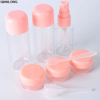 

8pcs Cosmetics Container Set Pro Travel Set with Storage Box Cosmetic Spray Bottle Points Bottling Jar Face Cream Box