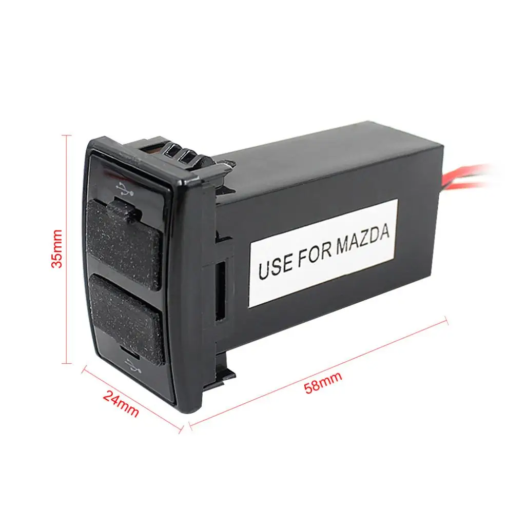 Строительство специального автомобиля 5V 2.1A Dual USB Интерфейс Зарядное устройство USB аудио Вход розетка подходит для Mazda