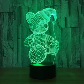 

Night Light Desk Light Modern Adorable 3D USB Charging Decoration Indoor Lighting Christmas Xmas Table Lamp Gifts Heart Bear