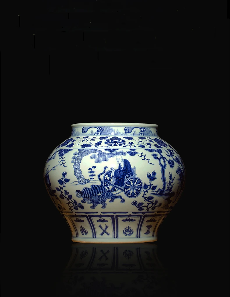 Yuan Dynasty Ceramic Antique Blue And White Guiguzhi Downhill Porcelain Jar | Дом и сад