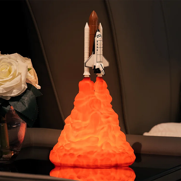 3D принт ракета Светильник лампы в виде Луны светодиодный ночной Светильник s USB Перезаряжаемые Настольный светильник Новизна подарки Гаджеты Крутые подарки на день рождения