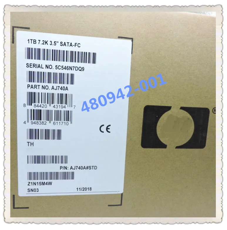 AJ740A 480942-001 SATA 1 ТБ P2000 гарантирует Новое в оригинальной коробке. Обещано отправить в течение 24 часов