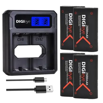 

4x 2500mAh Battery for Xbox One, Xbox One S, Xbox One X, Xbox One Elite Wireless Controller + LCD USB Dual Charger
