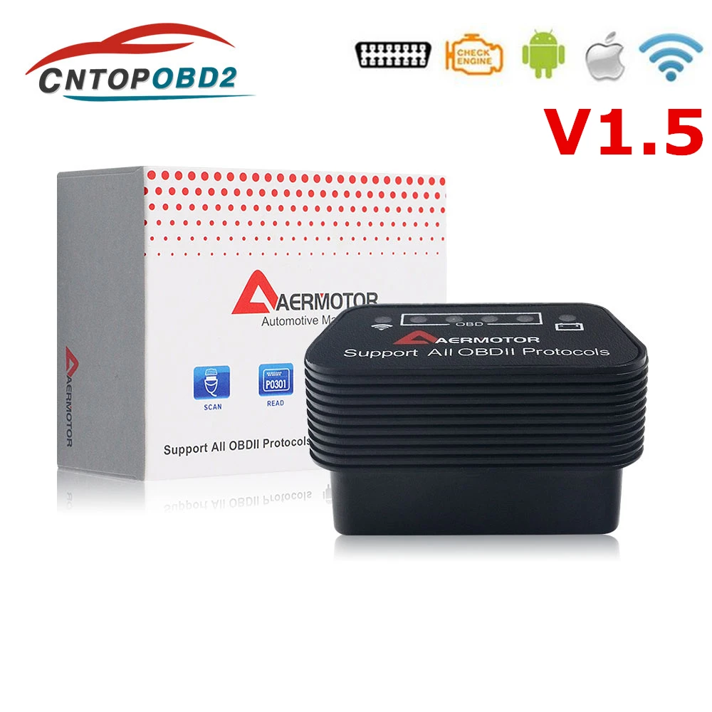 Супер Мини WIFI ELM327 OBD2 ELM 327 1,5 Автомобильная диагностика obd-ii автоматический инструмент OBD сканер для Android/Ios/Windows/PC