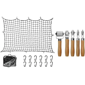 

1 Set Super Duty Bungee Cargo Net & 5 Pcs Car Sound Deadening Roller Metal Installation Tool