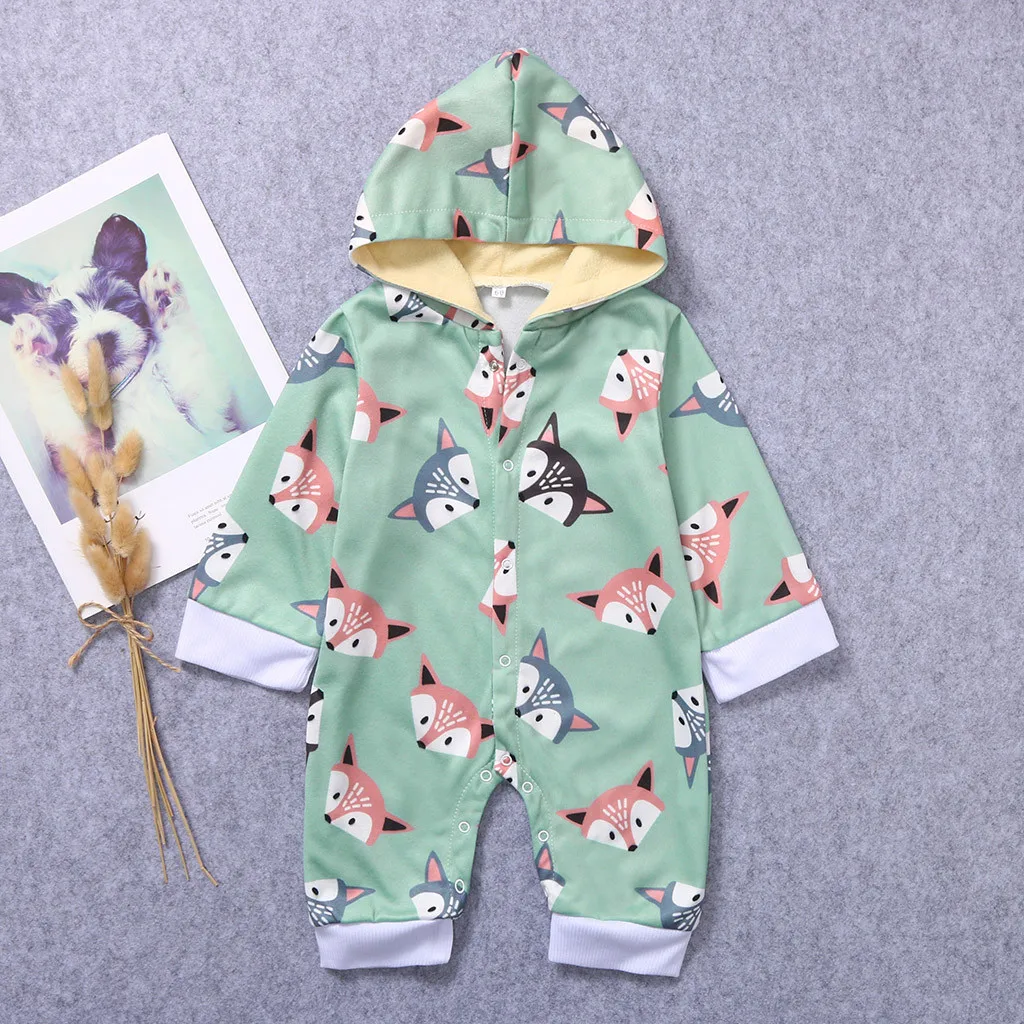 Детский зимний плотный теплый комбинезон для новорожденных мальчиков и девочек; зимний комбинезон с капюшоном и рисунком; теплое пальто; Верхняя одежда; Детский комбинезон