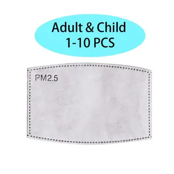 

1-10 Pcs Adult And Child PM2.5 Filter Paper Anti Haze Mouth Mask Anti Dust Mask Activated Carbon Filter Paper Health Care