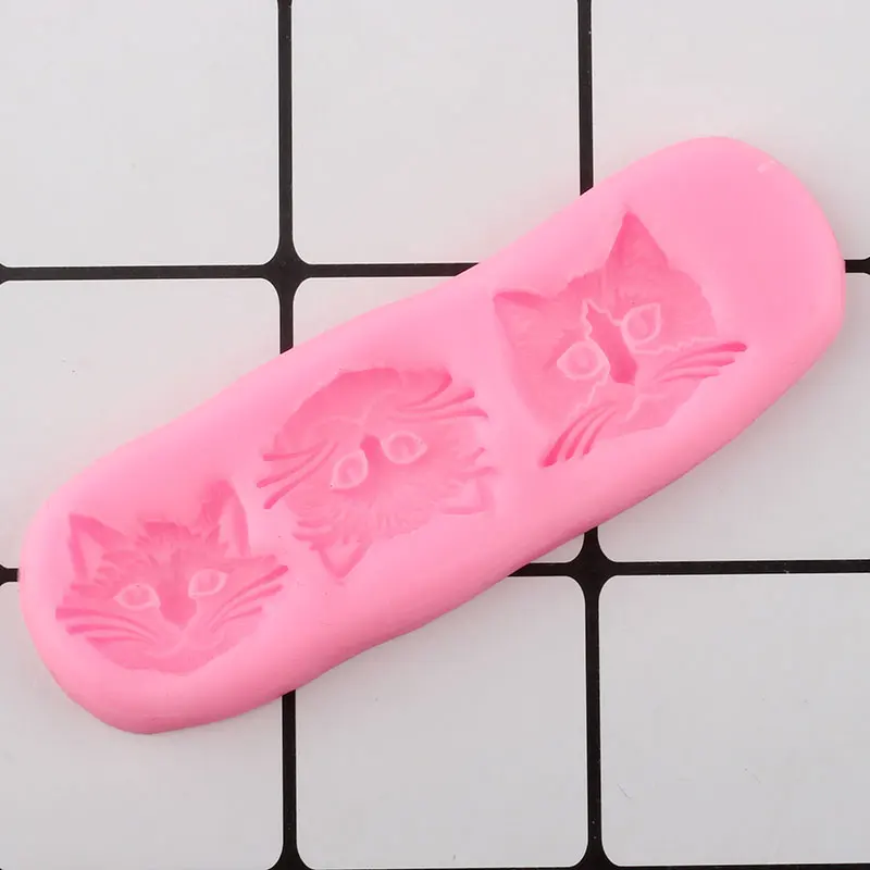 3D милый кот голова силиконовые формы DIY выпечки печенья шоколадные конфеты глиняные формы кекс Топпер помадка формы украшения торта инструменты