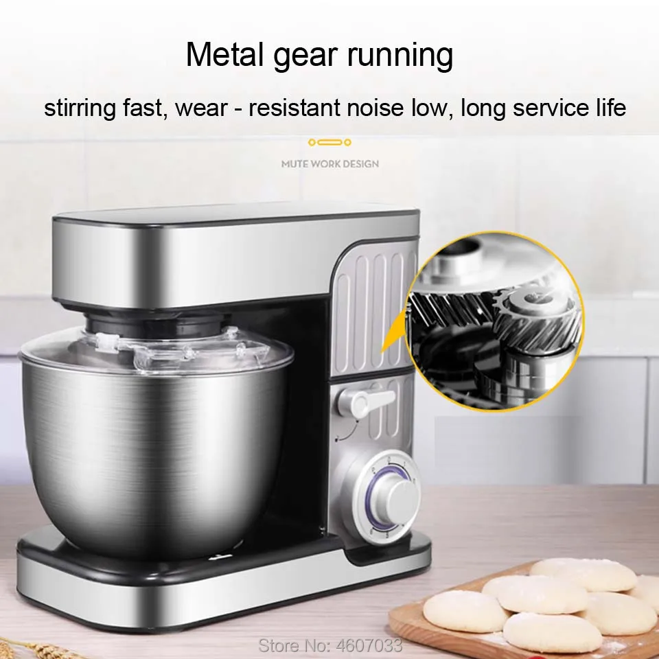 7L large capacity bowl 6-speed Kitchen chef Electric Food Stand Mixer Egg Whisk Dough Cream Blender juicer meat grinder mincer