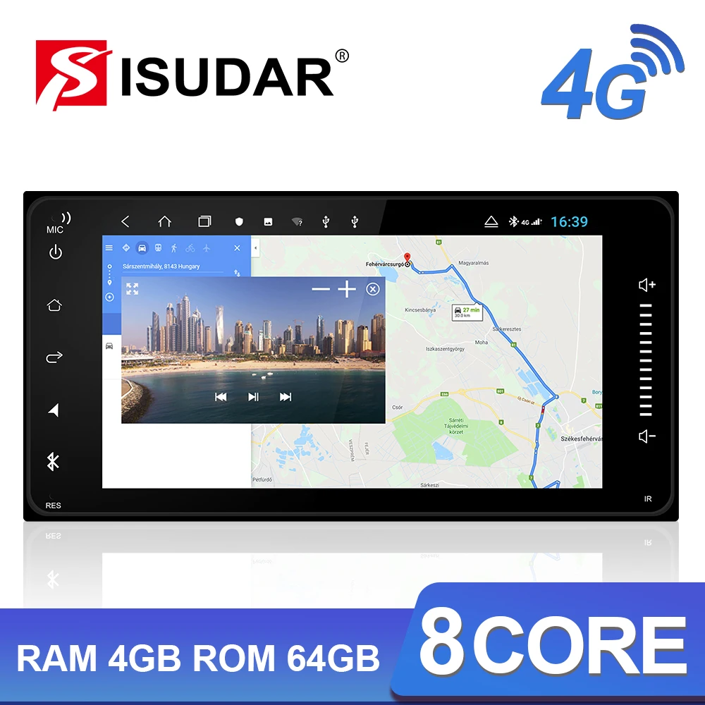 Isudar H53 4G Android 2 Din Авто Радио для Toyota Corolla/Altis/RAV4/CAMRY автомобильный мультимедийный 8