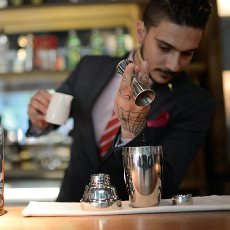 Cocktail Bar Jigger Stainless Steel Double Cup Measuring Cup Bartender Bartending Measuring Cup Measuring Cup with Scale Bar Too