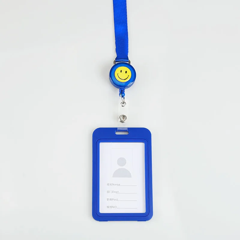 Plastic Badge Holder Card Holder with Retractable Badge Reels Lanyard - Color: NO.4